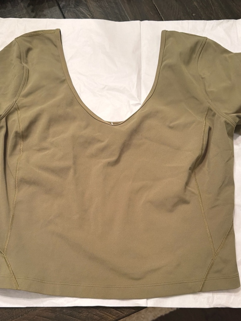 Army green lululemon athletica Olive Scoop-Neck Crop Top